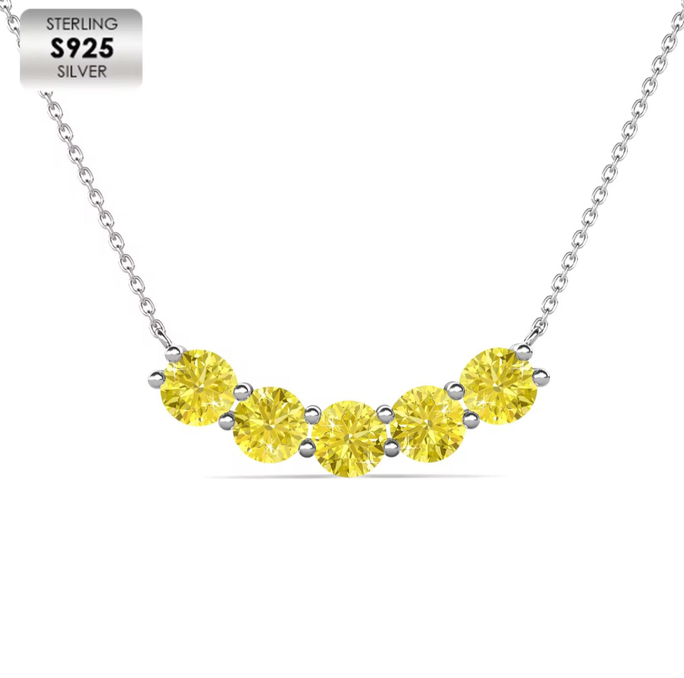 Five-row stone necklace