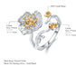 Citrine 3D flower ring