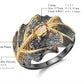 Citrine leaf motif ring