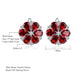 Garnet Flower Design Earrings