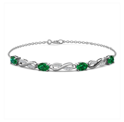 Emerald infinity motif bracelet