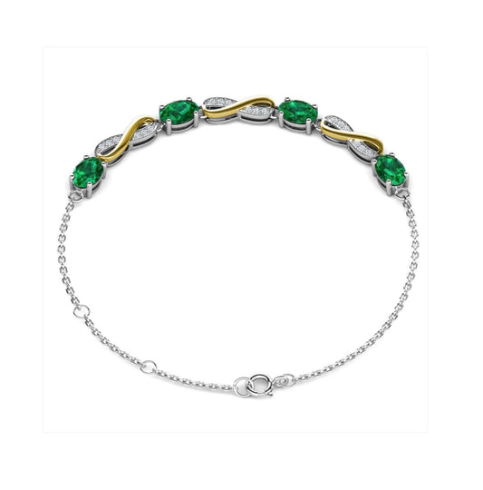 Emerald infinity motif bracelet