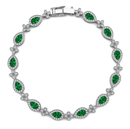 Emerald Cross Motif Tennis Bracelet