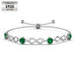 Emerald infinity motif bracelet