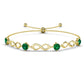Emerald infinity motif bracelet