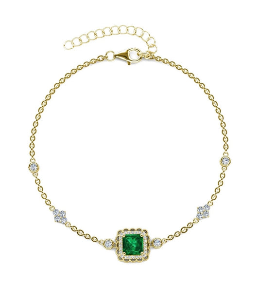 Emerald chain bracelet