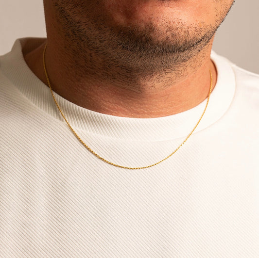 Gold Diamond Cut Rope Twisted Chain