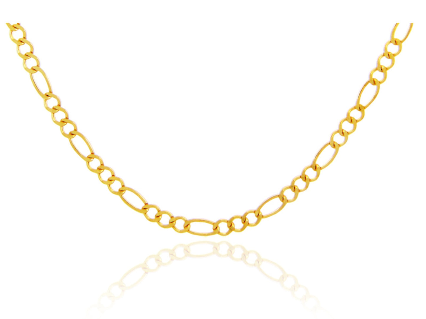 Gold Hollow Italian Figaro Chain