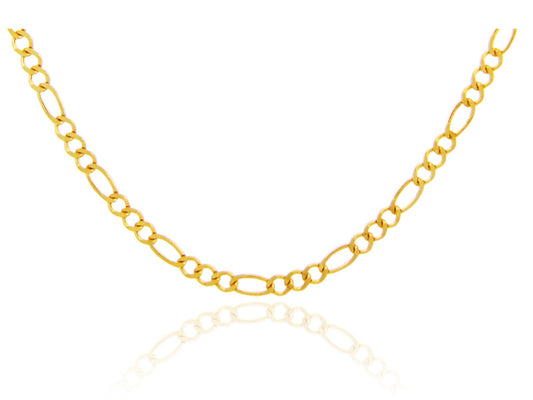 Gold Hollow Italian Figaro Chain