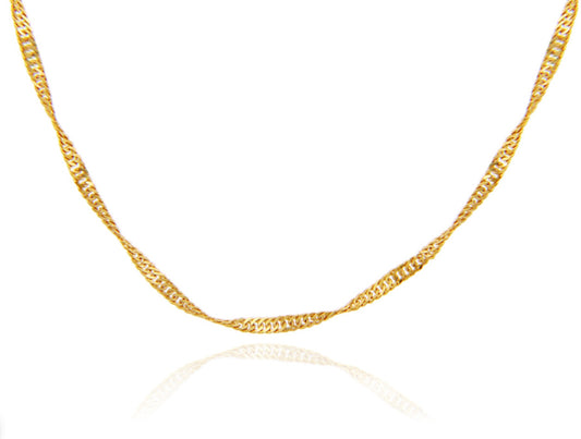 Gold Men's Singapore Twisted Chain Link