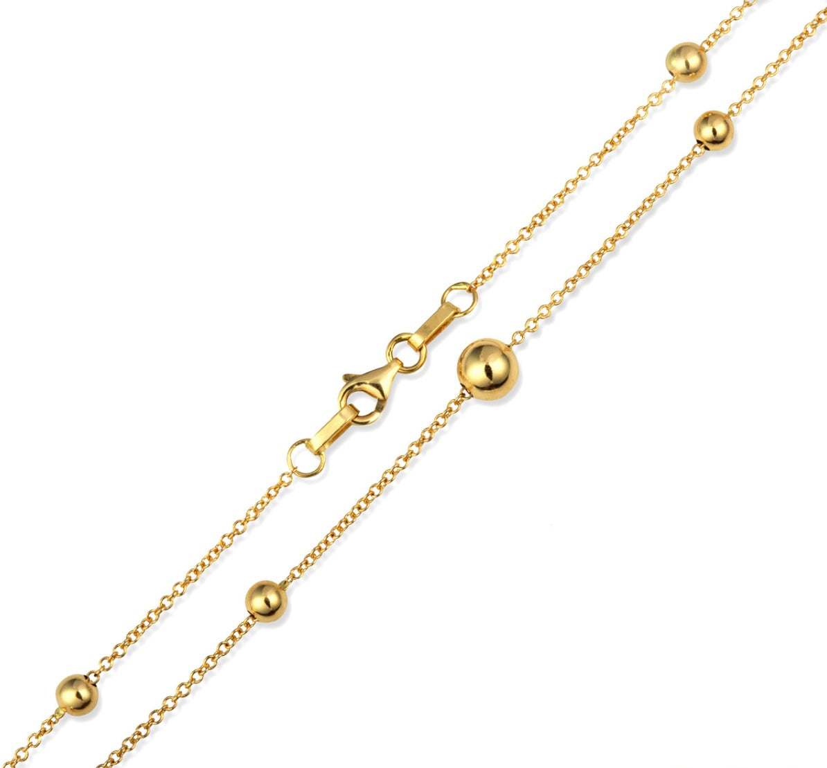 14K Gold Bead Link Chain