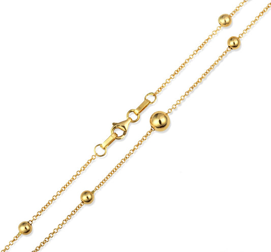 14K Gold Bead Link Chain
