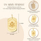 Gold United States Army Eagle Emblem Officially Licensed Dogtag Pendant Chain