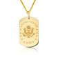 Gold United States Army Eagle Emblem Officially Licensed Dogtag Pendant Chain