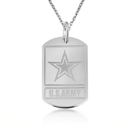 925 Sterling Silver United States Army Star Seal Tag