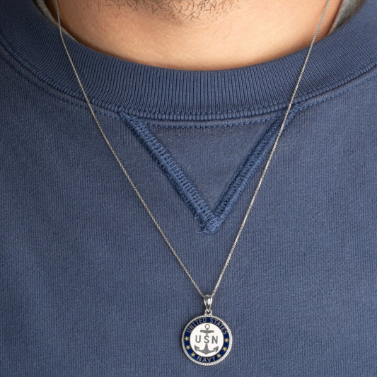 925 Sterling Silver United States Navy Emblem Officially Licensed Medallion