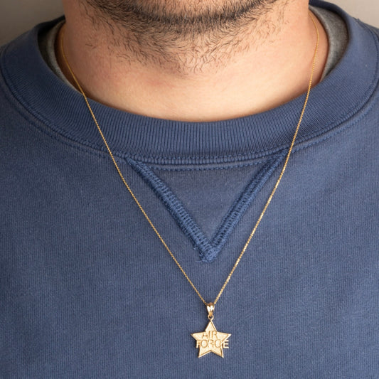 Gold United States Air Force Star Officially Licensed Pendant Chain