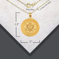 Gold US Army Debossed Coin Pendant Chain
