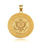 Gold US Army Debossed Coin Pendant Chain