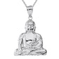 Sterling Silver Zen Buddhist Meditation Buddha Pendant Chain