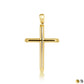14K Gold Religious Cross Crucifix Tube Pendant Chain