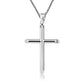 14K Gold Religious Cross Crucifix Tube Pendant Chain