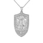 925 Sterling Silver Patron Saint Michael Archangel Shield Pendant Chain