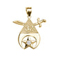 Yellow Gold Freemason Shriners 32nd Degree Diamond Star Eye Of Providence Pendant Chain