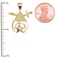 Yellow Gold Freemason Shriners 32nd Degree Diamond Star Eye Of Providence Pendant Chain