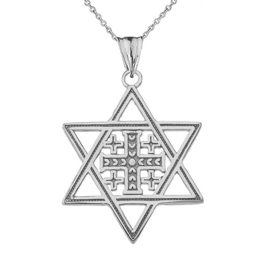 Star Of David Pendant Chain in Sterling Silver