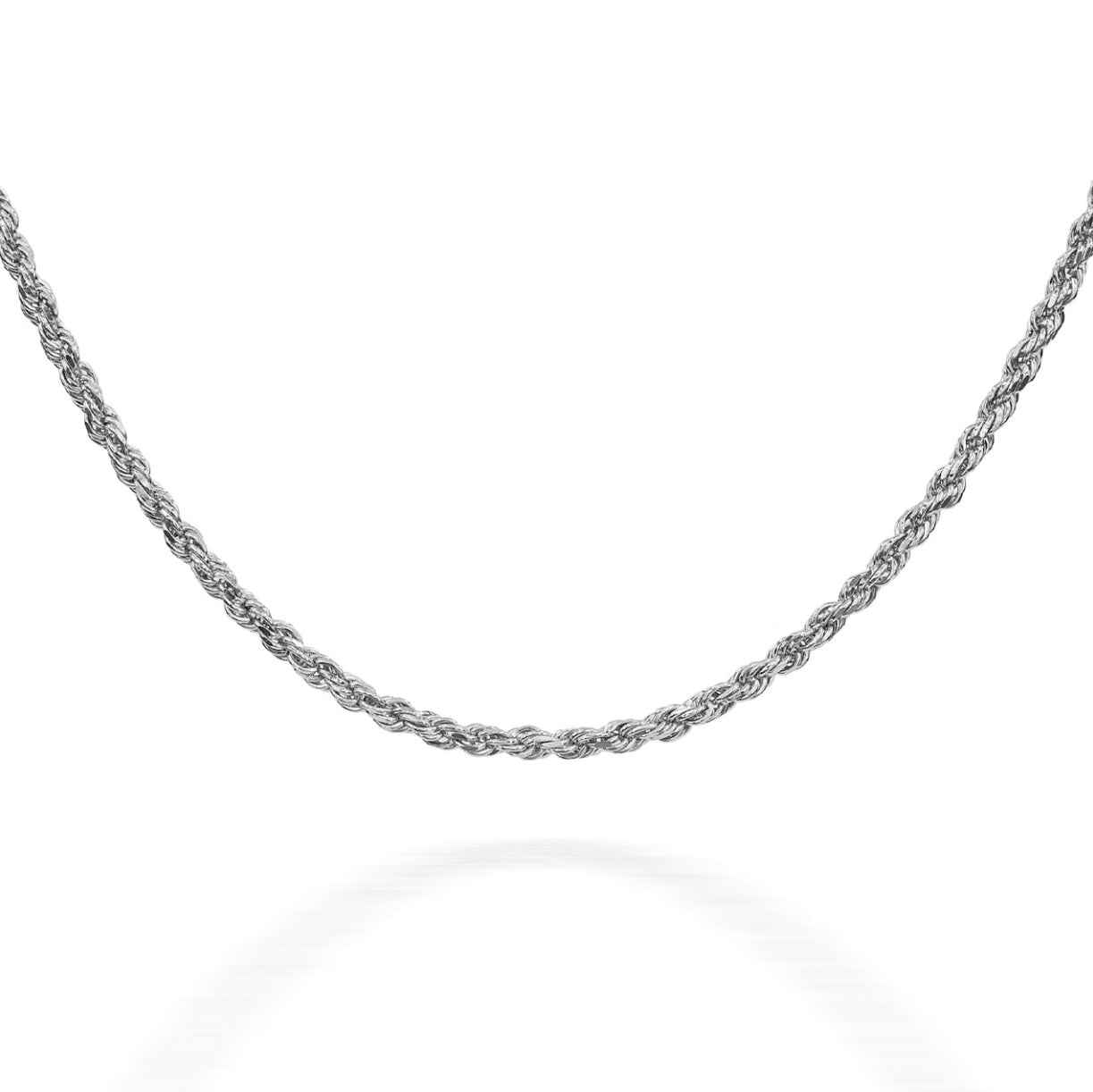 925 Sterling Silver Men's Rope Twisted Chain Link 1.25mm