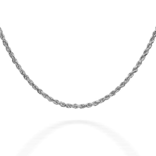 925 Sterling Silver Men's Rope Twisted Chain Link 1.25mm