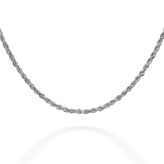 925 Sterling Silver Men's Rope Twisted Chain Link 1.25mm