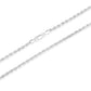 925 Sterling Silver Diamond Cut Rope Twisted Chain Link 3mm