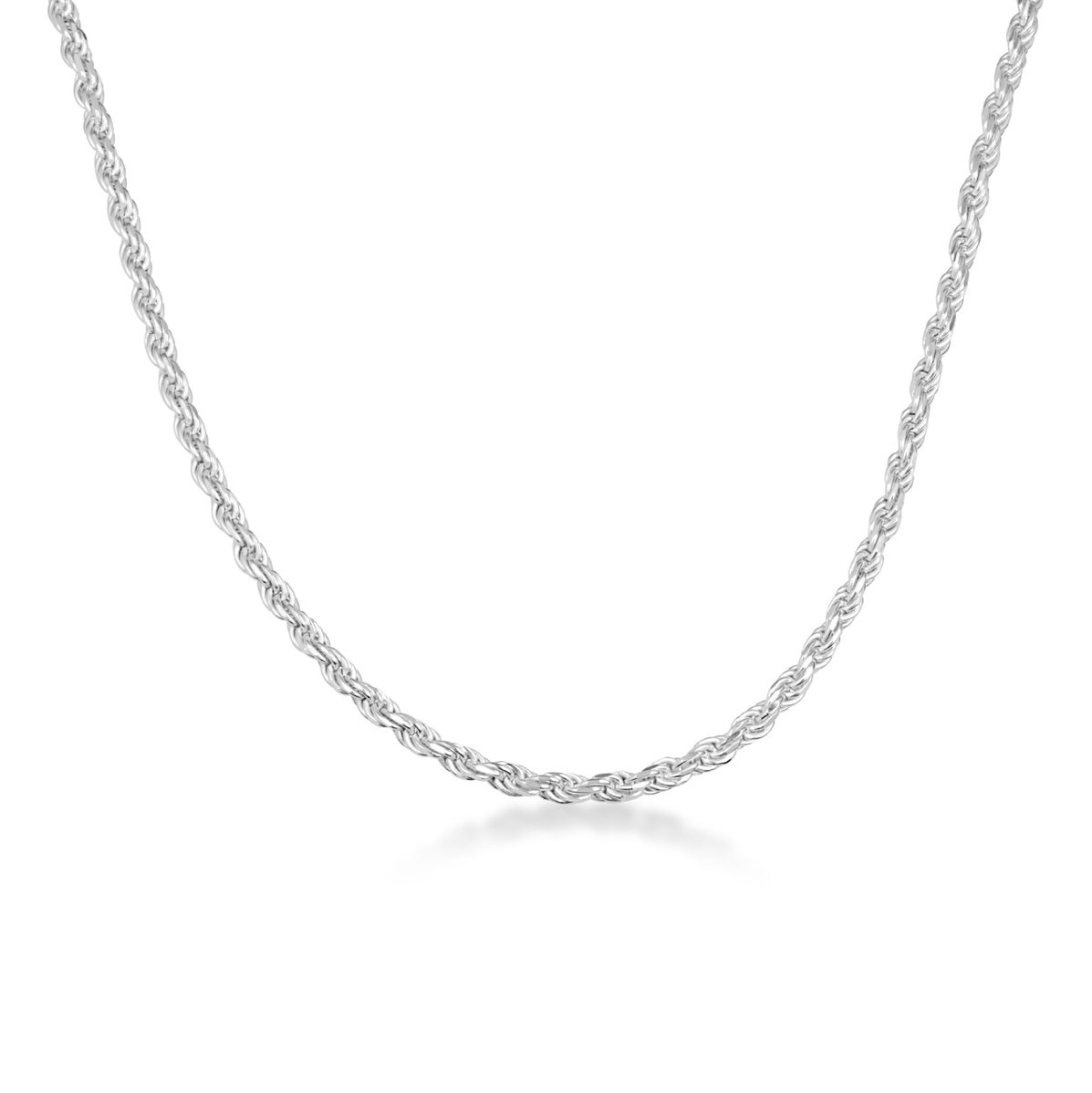 925 Sterling Silver Diamond Cut Rope Twisted Chain Link 3mm