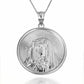 Sterling Silver Saint Mother Virgin Mary Medallion Pendant Chain