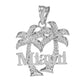 Sterling Silver Miami Palm Tree Florida Beach Summer Pendant