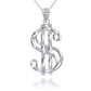 Silver Dollar Sign Pendant and Chain