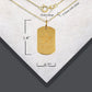 Gold United States Army Dog Tag Engravable Pendant Chain