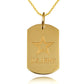 Gold United States Army Dog Tag Engravable Pendant Chain