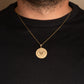 Gold United States Navy Emblem Textured Medallion Officially Licensed Engravable Pendant Chain