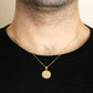 Gold United States Navy Officially Licensed Shield Eagle Anchor Emblem Medallion Pendant Chain
