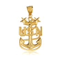 Gold United States Navy Officially Licensed Master Chief Petty Officer Anchor Pendant Chain