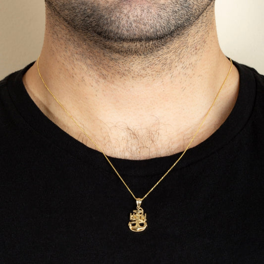 Gold United States Navy Officially Licensed Chief Petty Officer Anchor Pendant Chain
