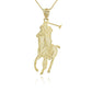 Gold Polo Sport Horse Riding Jockey Pendant Chain