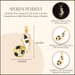 Gold Enamel Soccer Ball Cleats Shoe Sports Pendant Chain