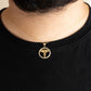 Solid Gold Medical Caduceus Staff Diamond Halo Pendant Chain