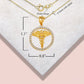 Solid Gold Medical Caduceus Staff Diamond Halo Pendant Chain