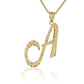 Solid Gold Script Cursive Initial "A-Z" Pendant Chain