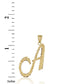 Solid Gold Script Cursive Initial "A-Z" Pendant Chain